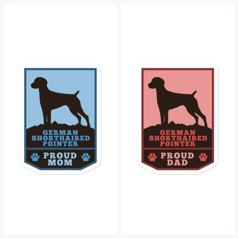 German Shorthaired Pointer | Proud Mom / Dad - Outdoor Style Badge | Sticker