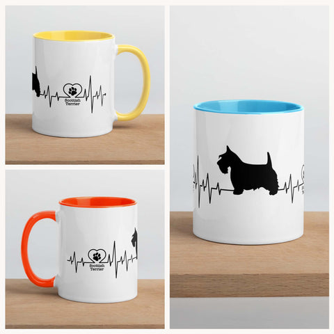 Scottish Terrier | Heartbeat | 11 oz White Ceramic Mug with Color Inside