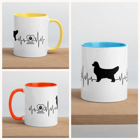 Golden Retriever [Show] | Heartbeat | 11 oz White Ceramic Mug with Color Inside