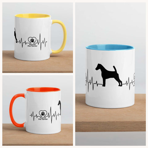 Smooth Fox Terrier | Heartbeat | 11 oz White Ceramic Mug with Color Inside