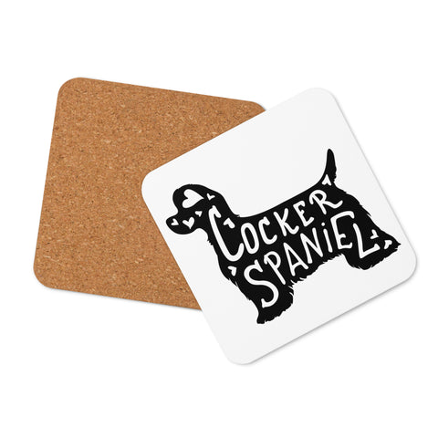 American Cocker Spaniel | Silhouette | Cork-Back Coaster