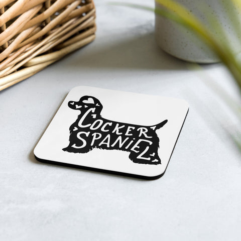 American Cocker Spaniel | Silhouette | Cork-Back Coaster