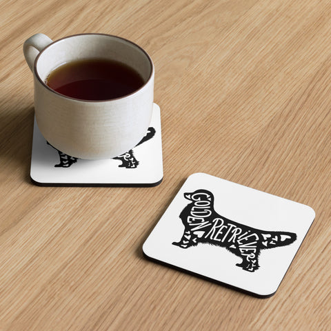 Golden Retriever [Show] | Silhouette | Cork-Back Coaster