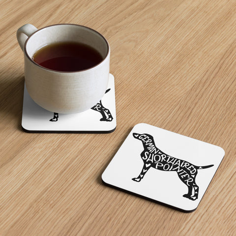 German Shorthaired Pointer | Silhouette | Cork-Back Coaster