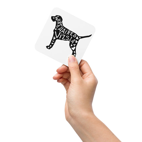 Wirehaired Vizsla | Silhouette | Cork-Back Coaster