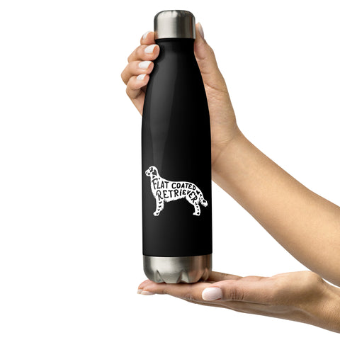 Flat-Coated Retriever | Silhouette | 17 oz Stainless Steel Water Bottle