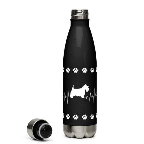 Scottish Terrier | Heartbeat | 17 oz Stainless Steel Water Bottle