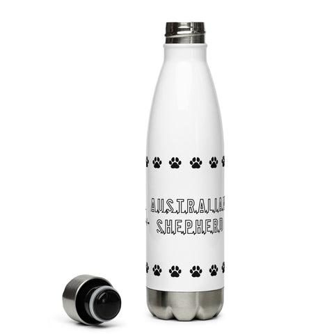 Australian Shepherd | Heartbeat | 17 oz Stainless Steel Water Bottle