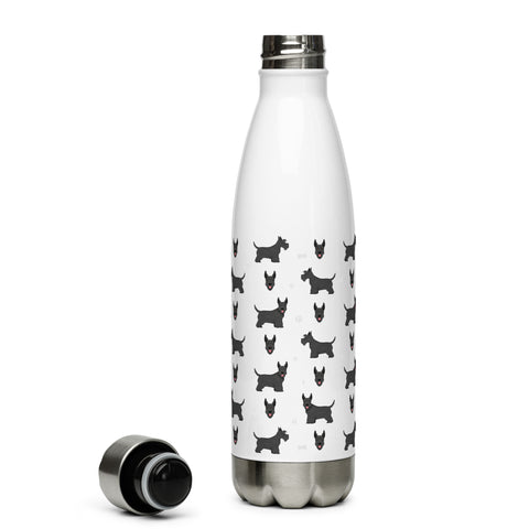 Scottish Terrier | Illustrated | 17 oz Stainless Steel Water Bottle