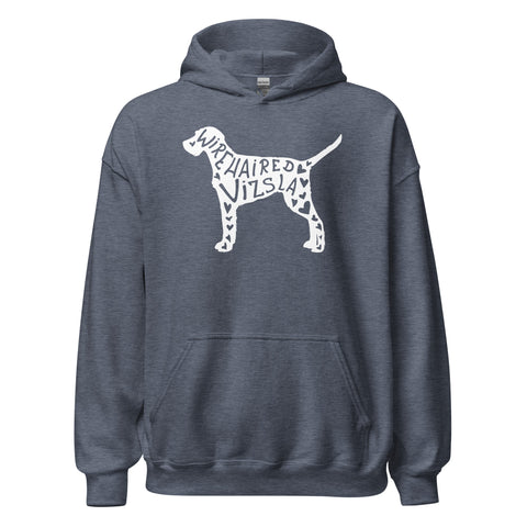 Wirehaired Vizsla | Silhouette | Unisex Heavy Blend Hoodie