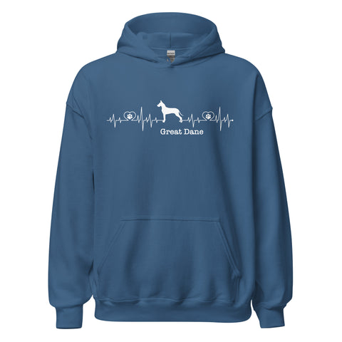 Great Dane | Heartbeat | Unisex Heavy Blend Hoodie