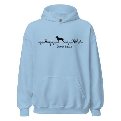 Great Dane | Heartbeat | Unisex Heavy Blend Hoodie