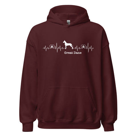 Great Dane | Heartbeat | Unisex Heavy Blend Hoodie