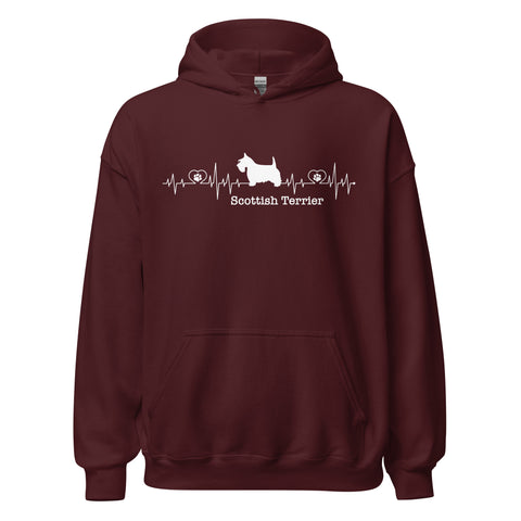 Scottish Terrier | Heartbeat | Unisex Heavy Blend Hoodie