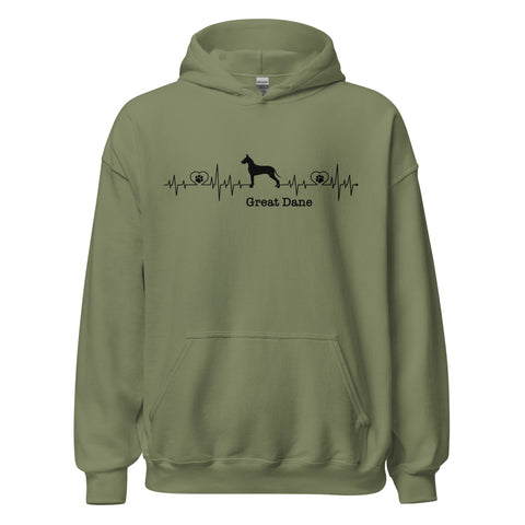 Great Dane | Heartbeat | Unisex Heavy Blend Hoodie