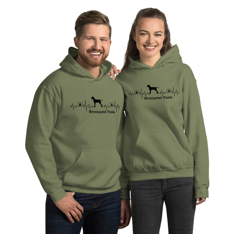 Wirehaired Vizsla | Heartbeat | Unisex Heavy Blend Hoodie