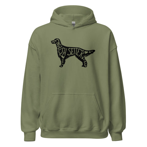 English Setter | Silhouette | Unisex Heavy Blend Hoodie