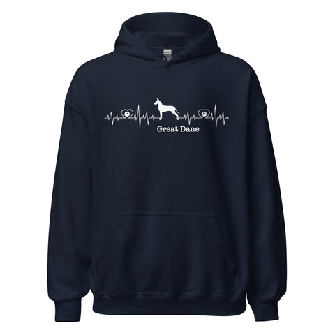 Great Dane | Heartbeat | Unisex Heavy Blend Hoodie