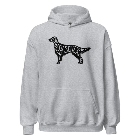 English Setter | Silhouette | Unisex Heavy Blend Hoodie