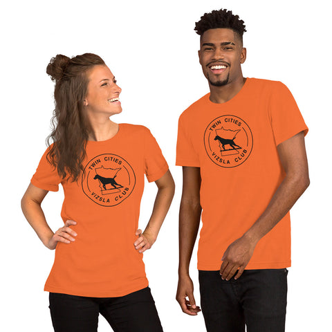 Twin Cities Vizsla Club | Unisex Orange Field T-Shirt | Large Logo