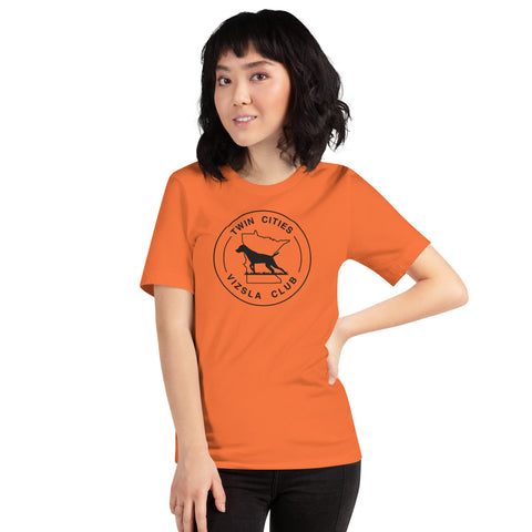 Twin Cities Vizsla Club | Unisex Orange Field T-Shirt | Large Logo