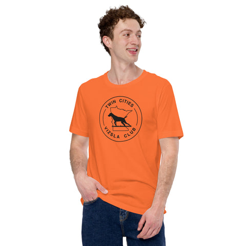 Twin Cities Vizsla Club | Unisex Orange Field T-Shirt | Large Logo