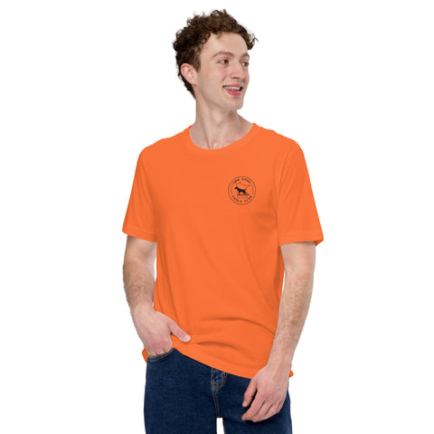 Twin Cities Vizsla Club | Unisex Orange Field T-Shirt | Small Logo