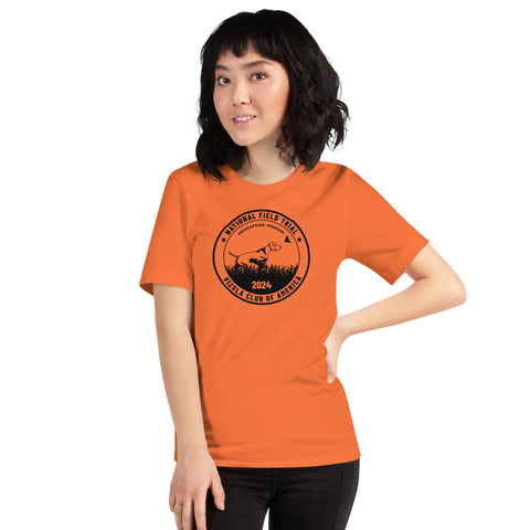 Vizsla Club of America | NFT 2024 | Unisex Orange Field T-Shirt | Large Logo