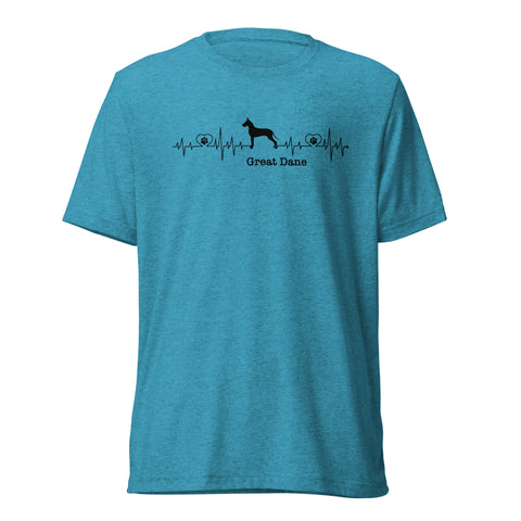 Great Dane | Heartbeat | Unisex Tri-Blend T-Shirt