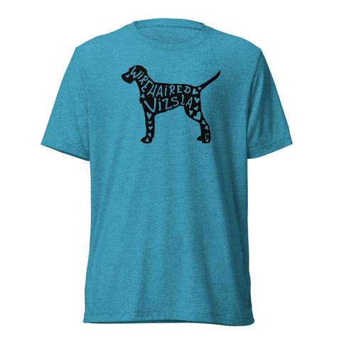 Wirehaired Vizsla | Silhouette | Unisex Tri-Blend T-Shirt