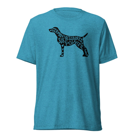 German Shorthaired Pointer | Silhouette | Unisex Tri-Blend T-Shirt