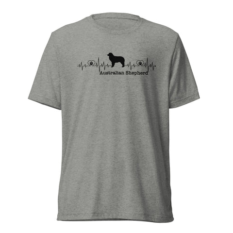 Australian Shepherd | Heartbeat | Unisex Tri-Blend T-Shirt