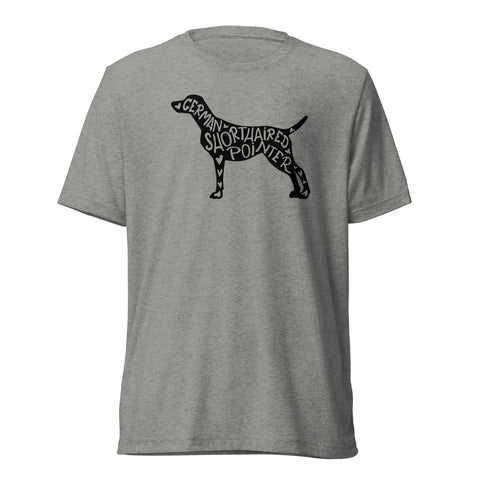 German Shorthaired Pointer | Silhouette | Unisex Tri-Blend T-Shirt