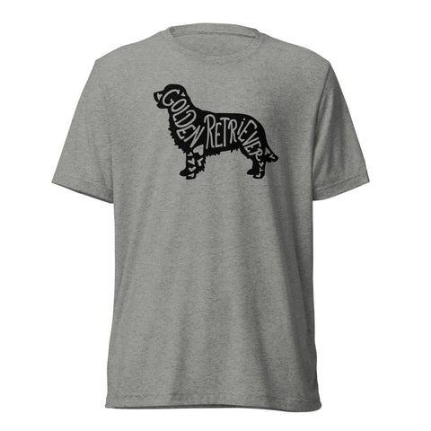 Golden Retriever [Field] | Silhouette | Unisex Tri-Blend T-Shirt