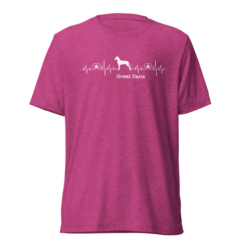 Great Dane | Heartbeat | Unisex Tri-Blend T-Shirt