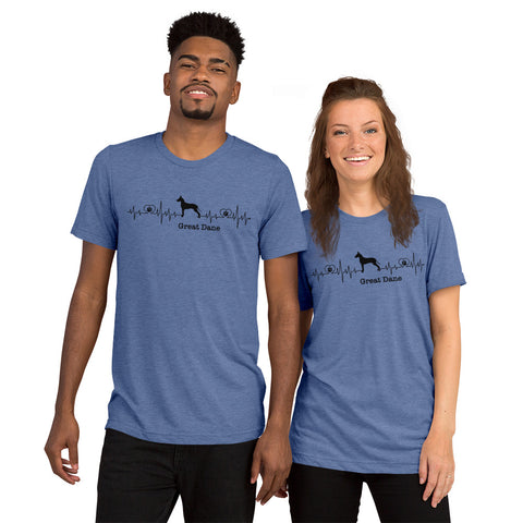 Great Dane | Heartbeat | Unisex Tri-Blend T-Shirt