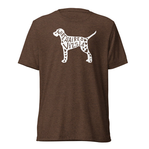 Wirehaired Vizsla | Silhouette | Unisex Tri-Blend T-Shirt