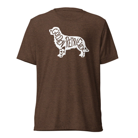 Golden Retriever [Field] | Silhouette | Unisex Tri-Blend T-Shirt