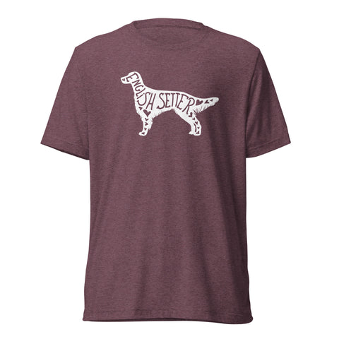 English Setter | Silhouette | Unisex Tri-Blend T-Shirt