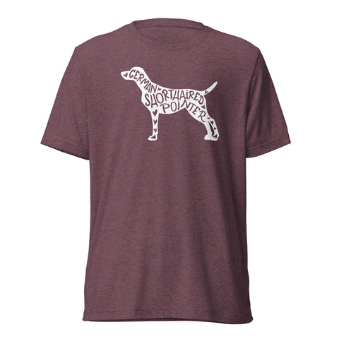 German Shorthaired Pointer | Silhouette | Unisex Tri-Blend T-Shirt