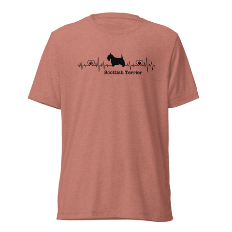 Scottish Terrier | Heartbeat | Unisex Tri-Blend T-Shirt