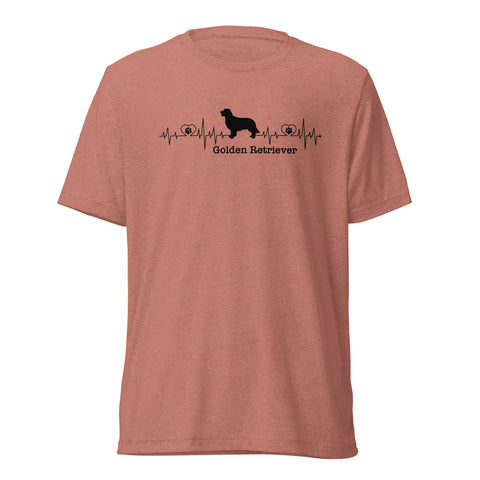 Golden Retriever [Field] | Heartbeat | Unisex Tri-Blend T-Shirt