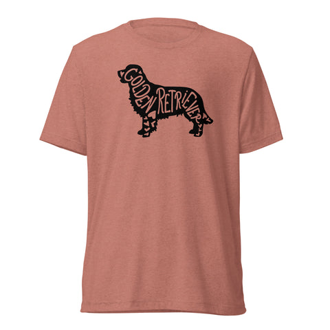 Golden Retriever [Field] | Silhouette | Unisex Tri-Blend T-Shirt