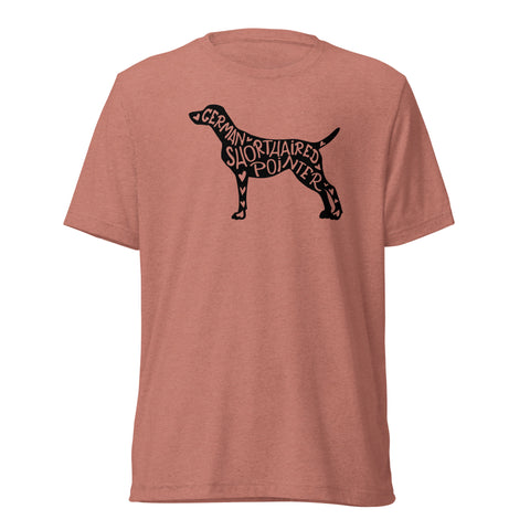 German Shorthaired Pointer | Silhouette | Unisex Tri-Blend T-Shirt