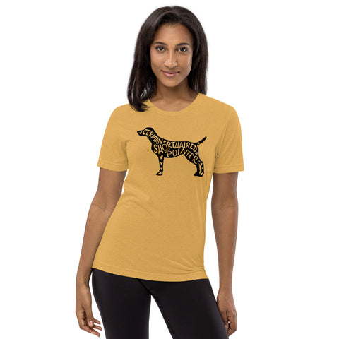 German Shorthaired Pointer | Silhouette | Unisex Tri-Blend T-Shirt