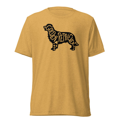 Golden Retriever [Field] | Silhouette | Unisex Tri-Blend T-Shirt