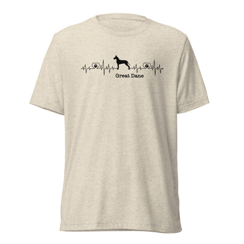 Great Dane | Heartbeat | Unisex Tri-Blend T-Shirt