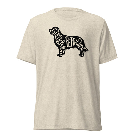 Golden Retriever [Field] | Silhouette | Unisex Tri-Blend T-Shirt