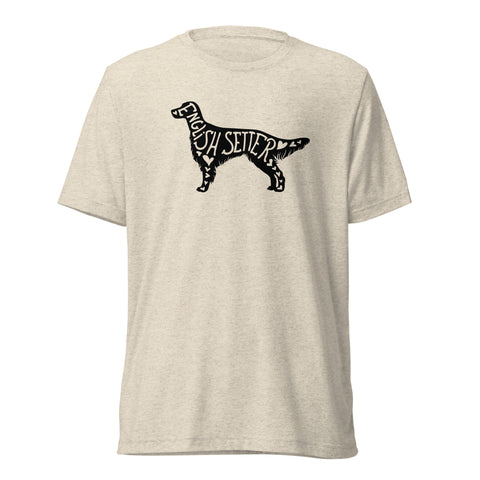 English Setter | Silhouette | Unisex Tri-Blend T-Shirt