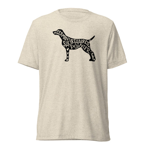 German Shorthaired Pointer | Silhouette | Unisex Tri-Blend T-Shirt